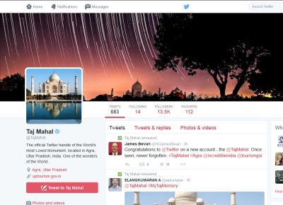 Taj Mahal - primul monument istoric cu un cont de Twitter din India